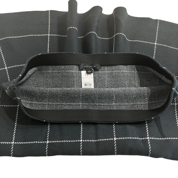 Ann Taylor Dark Gray Check Acrylic Wool Nylon Classic Fall Skirt Size Large NWT - Picture 6 of 12